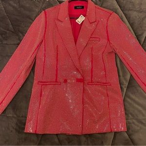 AKIRA Pink Rhinestone Blazer